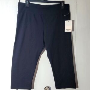 Jockey- Womens Black Sport Judo Capri Leggings Sz.XL